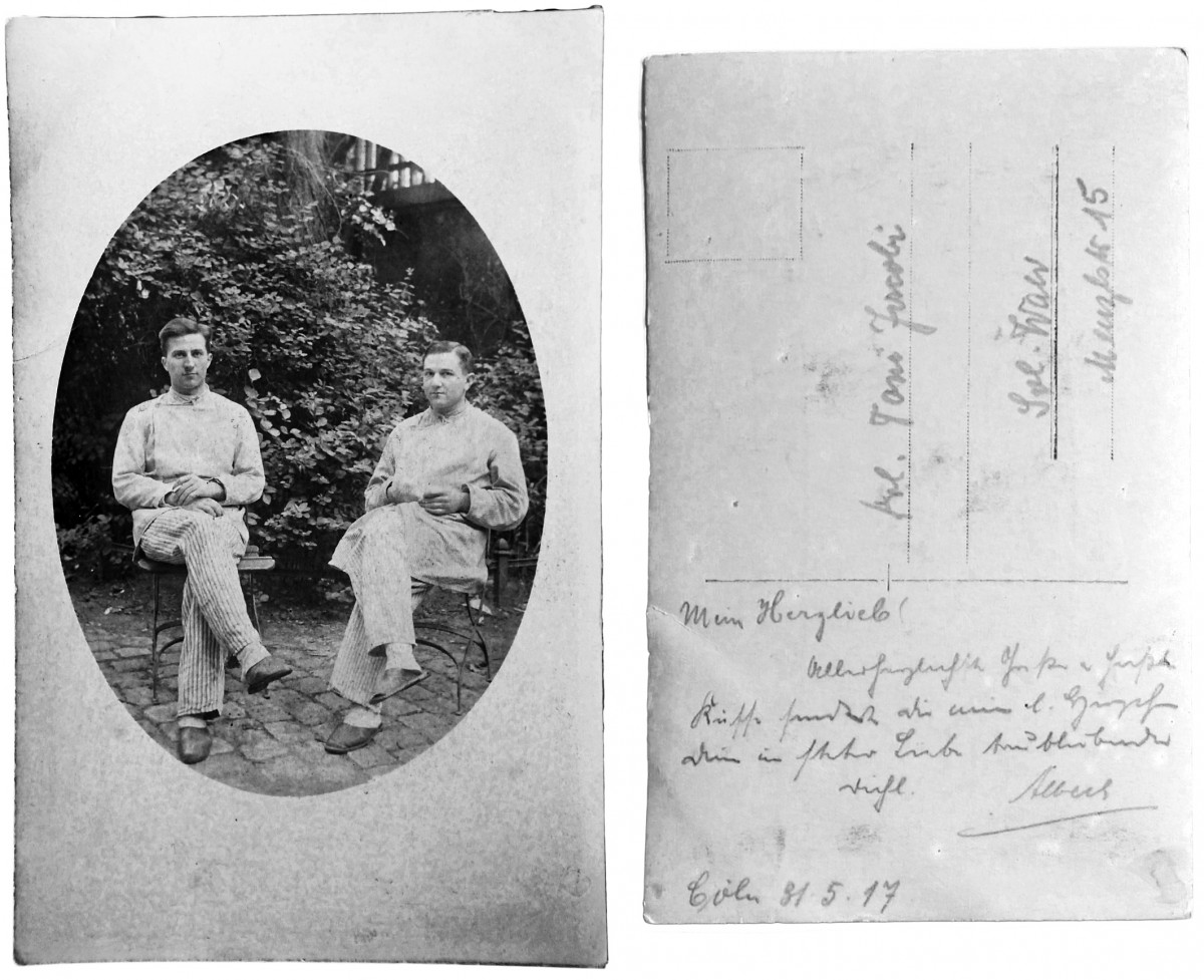 Postkarte von Albert (rechts) an Toni, 1917